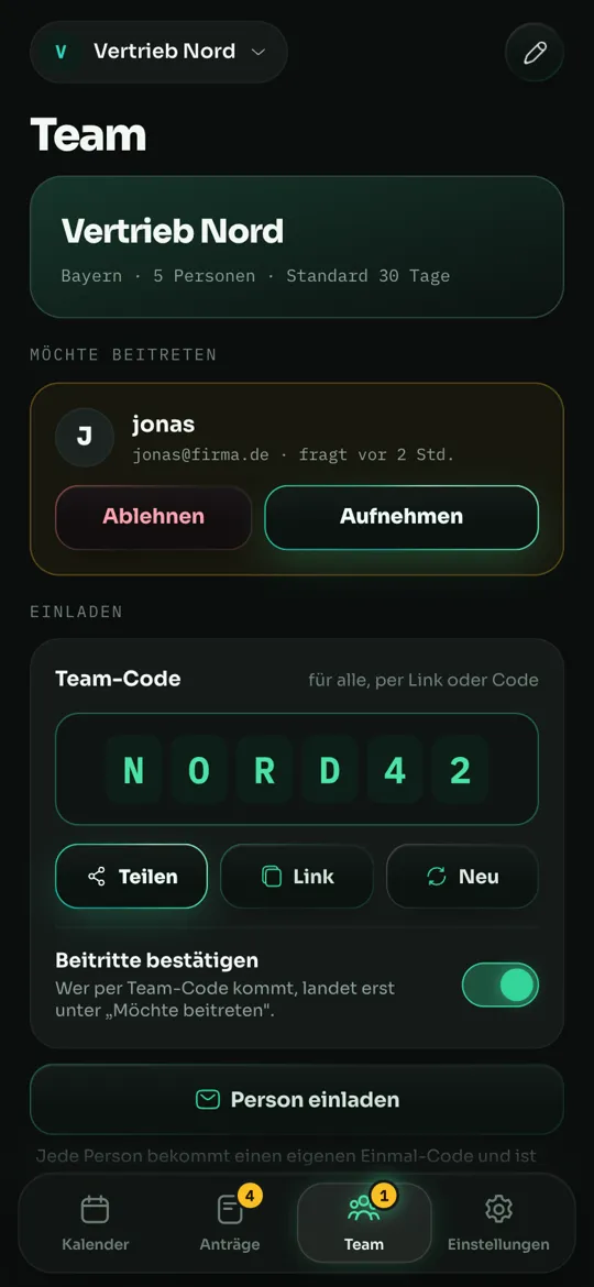 maXXteam App: Team