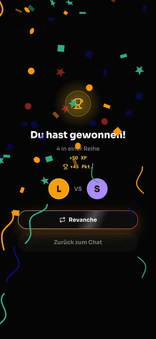 Siegerscreen mit XP und Punkten