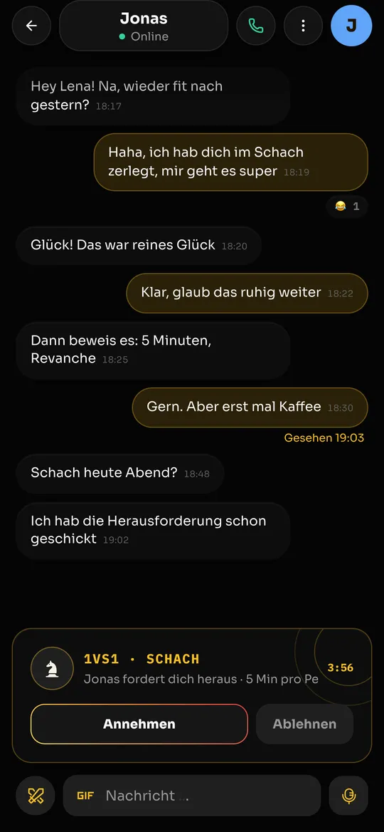 Chat mit Jonas nach dem Spiel